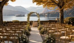 Freie Trauung im Herbst in der Schweiz mit Blick auf See und Berge